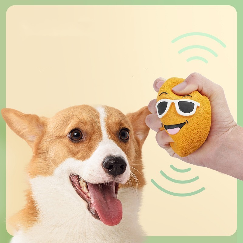 Pet products Latex sound ball New emoticon smiley face ball rugby interactive relief bite relief teething dog toy