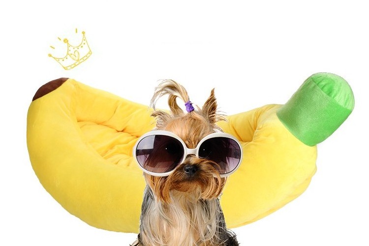 Cute Banana Shape Removable Washable Thick and Warm Plush Soft Pet Nest Velvet Dog Luxury Pet Bed For Cats And Dogs