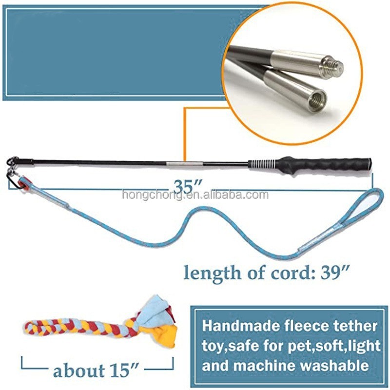 Outdoor exercise flippy luxury catton rope wagging snake toy pole funny smart interactive training pet dog toy for cat and dog