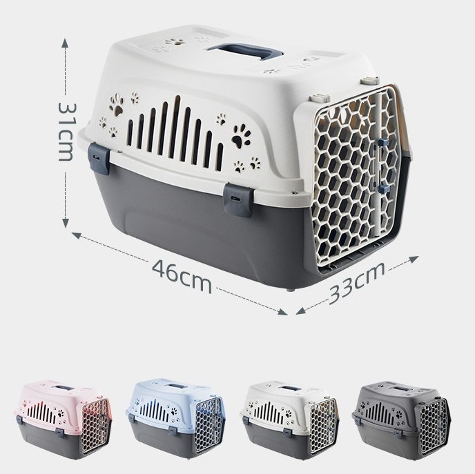 Hot Luxury breathable Airline Approved Meidium Plastic Kennels Crate Pet Travel Dog Cat Crate Carrier