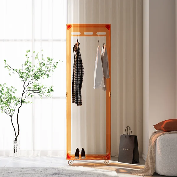 China Guangdong Acrylic Manufacturer Custom Orange Acrylic Coat Racks Narrow Hall Tree