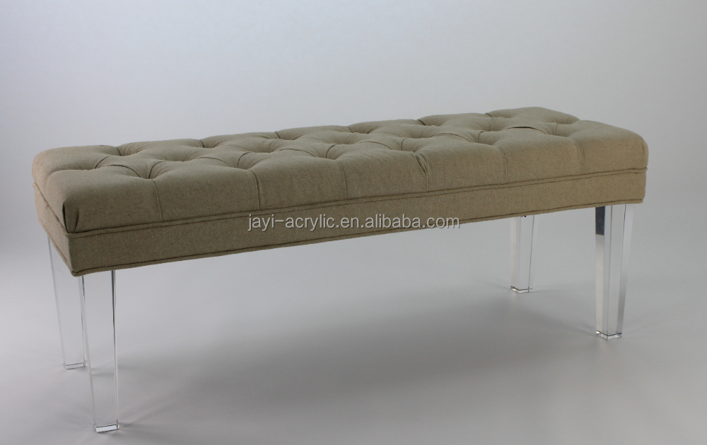 Modern Crystal Perspex Clear Acrylic Bench With Cushion/Acrylic Bed End Bench