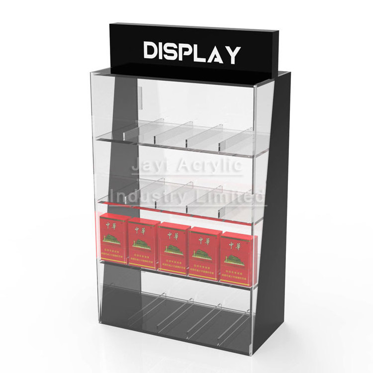 Guangdong Acrylic Factory Custom Acrylic Cigarette Display Case Essential Oil Stand Smoke Rack Tobacco Store Display Cabinet