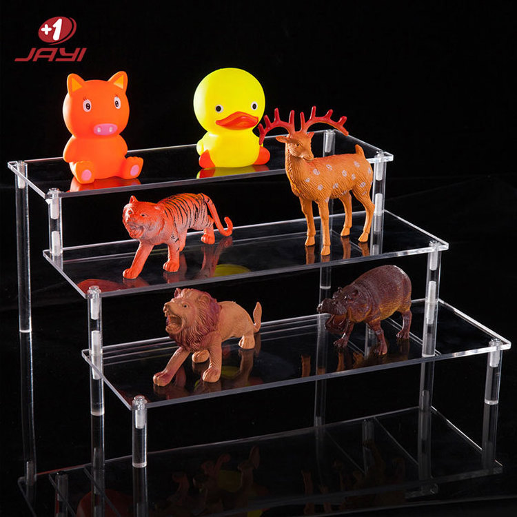 Clear Acrylic Cosmetics Storage Rack Detachable Cartoon Character Ladder Frame Holder Toy Car Model Purse Perfume Display Stand