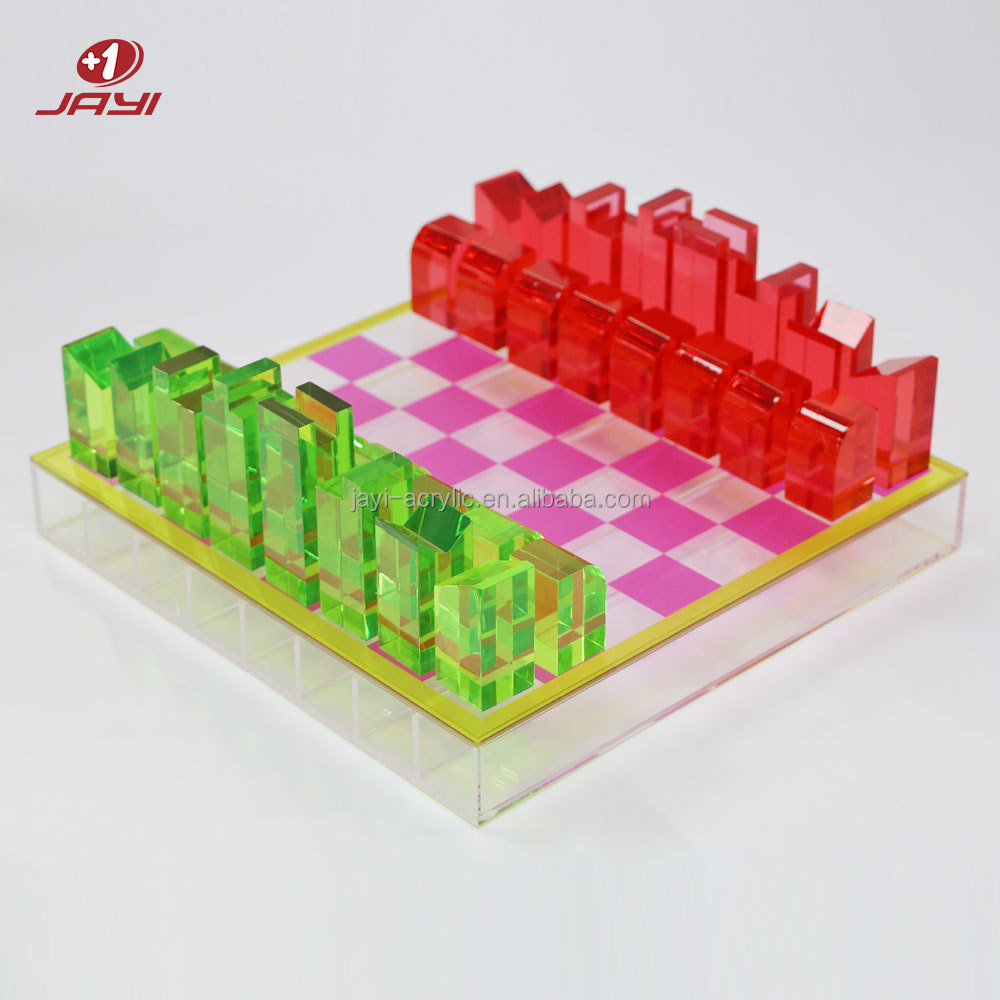 Guangdong Acrylic Custom Personalized Lucite Backgammon Crystal Acrylic Board Chess Pieces Game Set