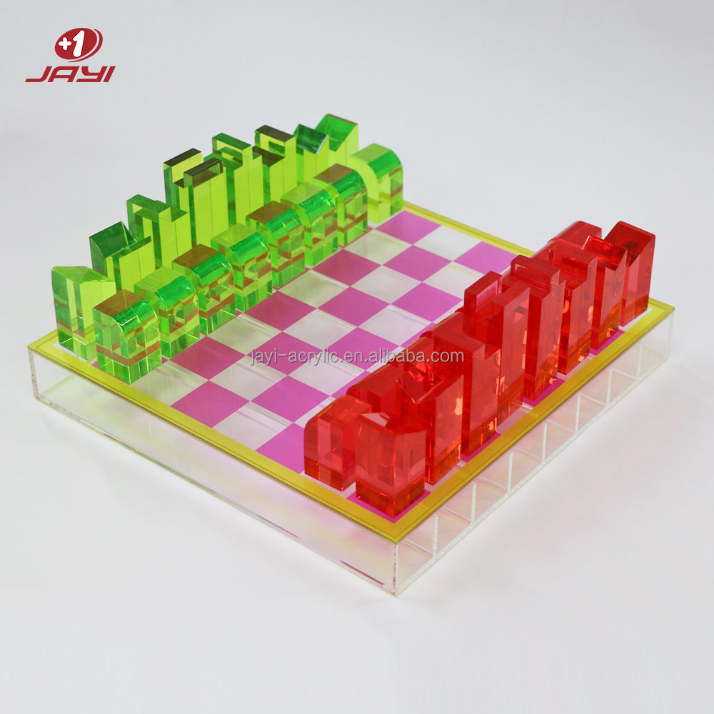 Guangdong Acrylic Custom Personalized Lucite Backgammon Crystal Acrylic Board Chess Pieces Game Set