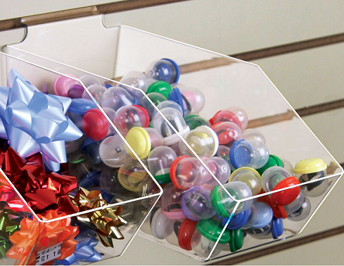 Clear acrylic multi purpose slatwall chocolate bonbon candy bins display stand box