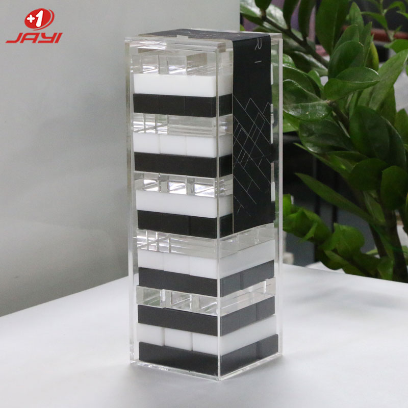 JAYI OEM Customized Acrylic Tumble Tower Game Board Kids Chess Games Stacking Block