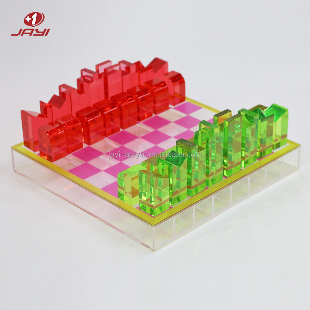 Guangdong Acrylic Custom Personalized Lucite Backgammon Crystal Acrylic Board Chess Pieces Game Set