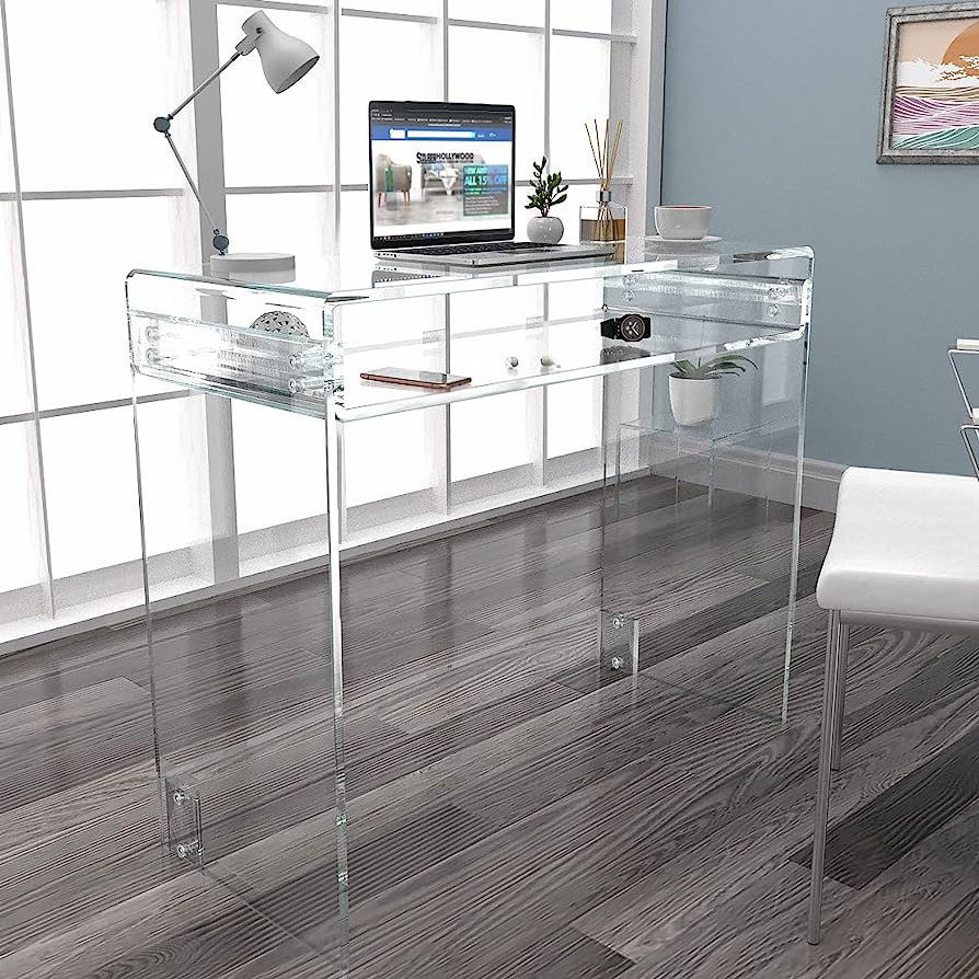 Guangdong Acrylic Factory Custom Acrylic Kids Table Modern Rectangular Clear Lucite Office Writing Desk