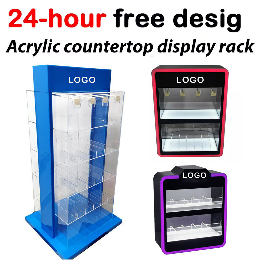 Guangdong Acrylic Factory Custom Acrylic Cigarette Display Case Essential Oil Stand Smoke Rack Tobacco Store Display Cabinet