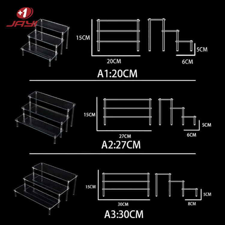 Clear Acrylic Cosmetics Storage Rack Detachable Cartoon Character Ladder Frame Holder Toy Car Model Purse Perfume Display Stand