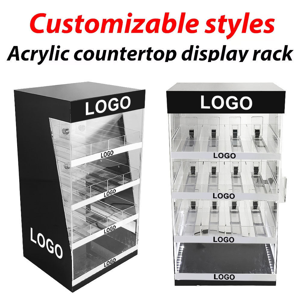 Guangdong Acrylic Factory Custom Acrylic Cigarette Display Case Essential Oil Stand Smoke Rack Tobacco Store Display Cabinet