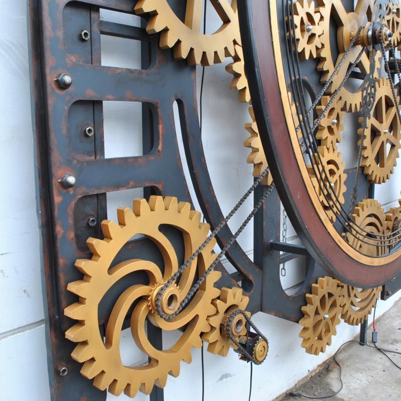 3d panel wall decor with gears, metal wall decor