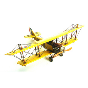 1918 Yellow Curtiss "JN-4 " Collectible Model Vintage Model Miniature Retro Creative Home Decor Ornaments Antique Plane