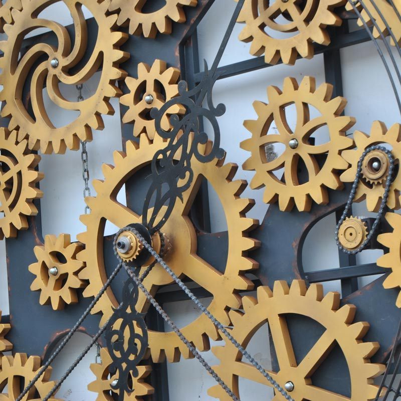 3d panel wall decor with gears, metal wall decor