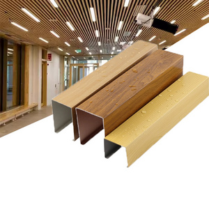 Factory Price Flexible Fireproof Aluminum Metal Wood Strip Panel Ceiling Cladding for Hotel Lobby Decoration