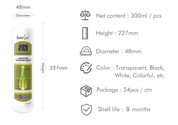 Acetic Multi-Purpose Window And Door Glass Filling Wall Caulking Acid Silicone Sealants