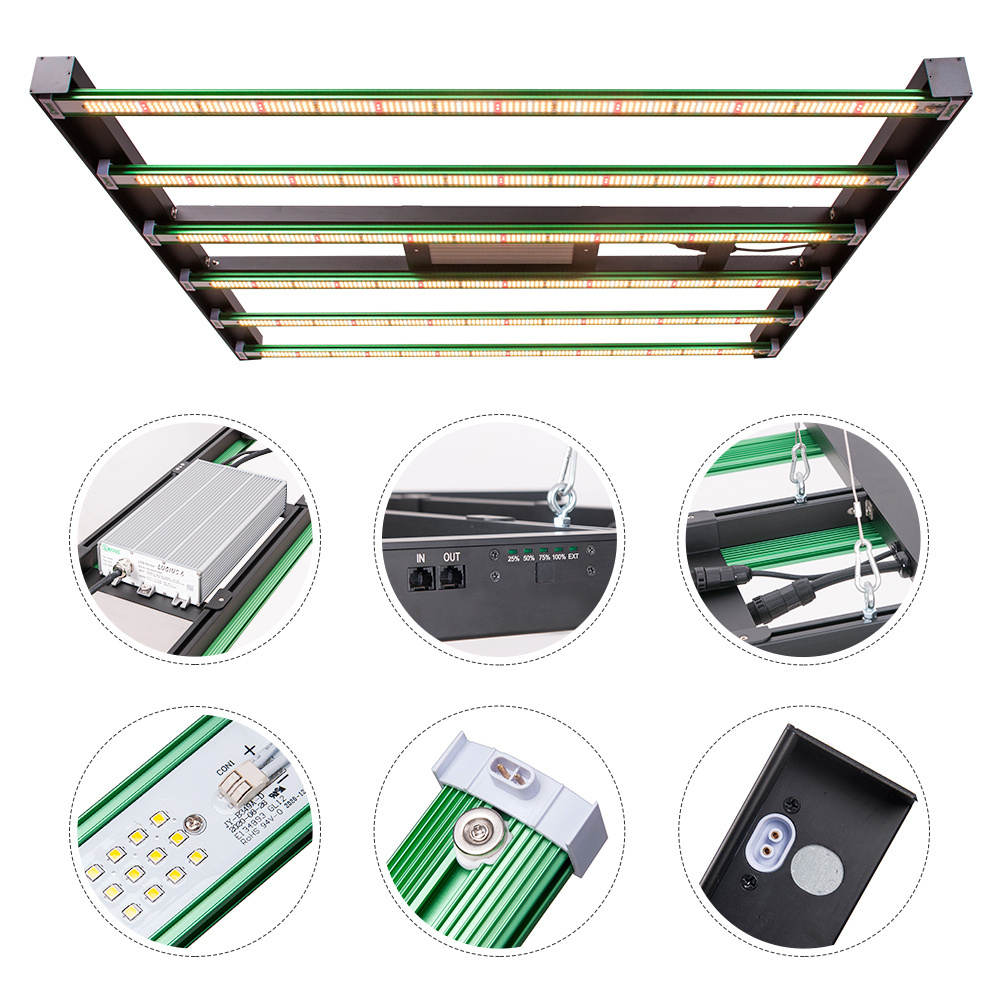 Indoor Lighting Magnetic Bars Click Style 600W 640W Grow Light LED Fixture For Commercial Cultivators