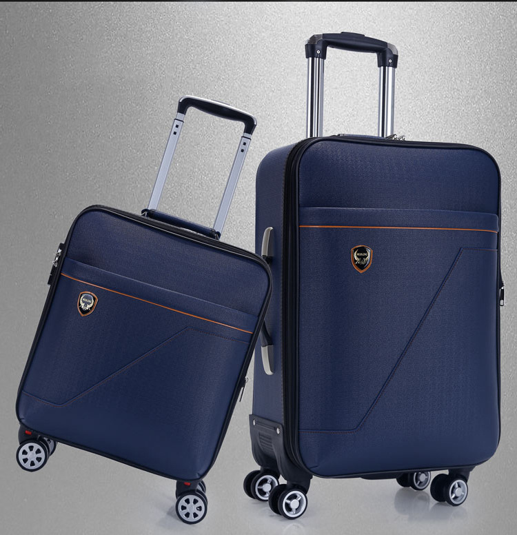 Oumanfei PU suitcases carry on luggage trolley bag with detachable spinner wheels for travel 20'24'28 inches travel bags luggage