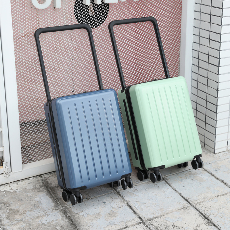 Factory price High quality Wide Trolley handle Spinner Luggage customize men suitcase large capacity carry on black suitcase