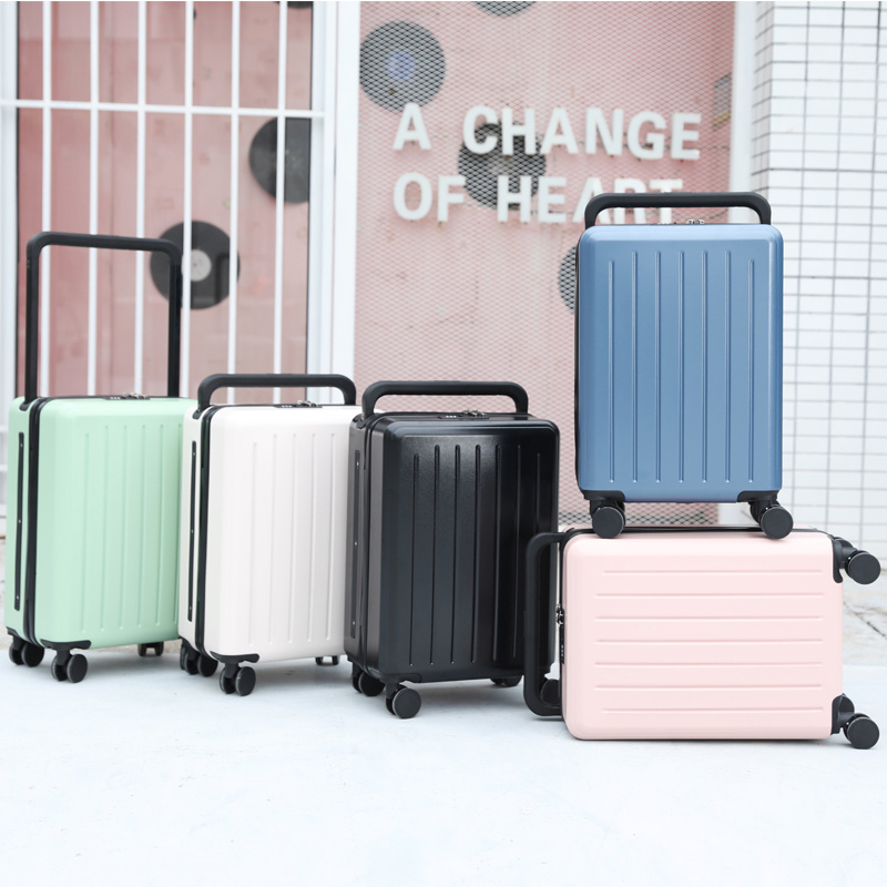 Factory price High quality Wide Trolley handle Spinner Luggage customize men suitcase large capacity carry on black suitcase