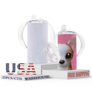 USA Free Shipping 12oz Kids Double Wall Stainless Steel Pacifier Sippy Cup Insulated Sublimation Blank Kids Sippy Cup