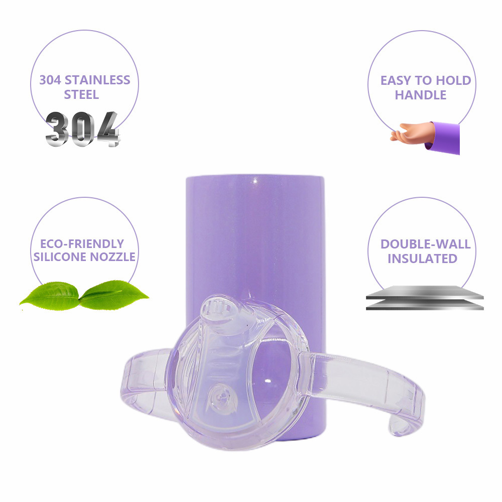 USA Free Shipping 12oz Kids Double Wall Stainless Steel Pacifier Sippy Cup Insulated Sublimation Blank Kids Sippy Cup