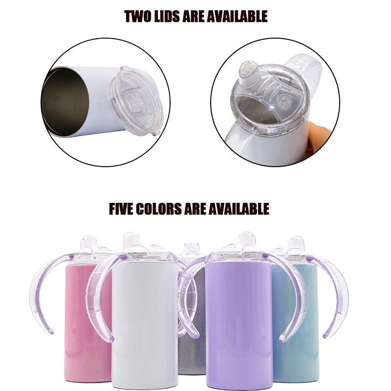 USA Free Shipping 12oz Kids Double Wall Stainless Steel Pacifier Sippy Cup Insulated Sublimation Blank Kids Sippy Cup