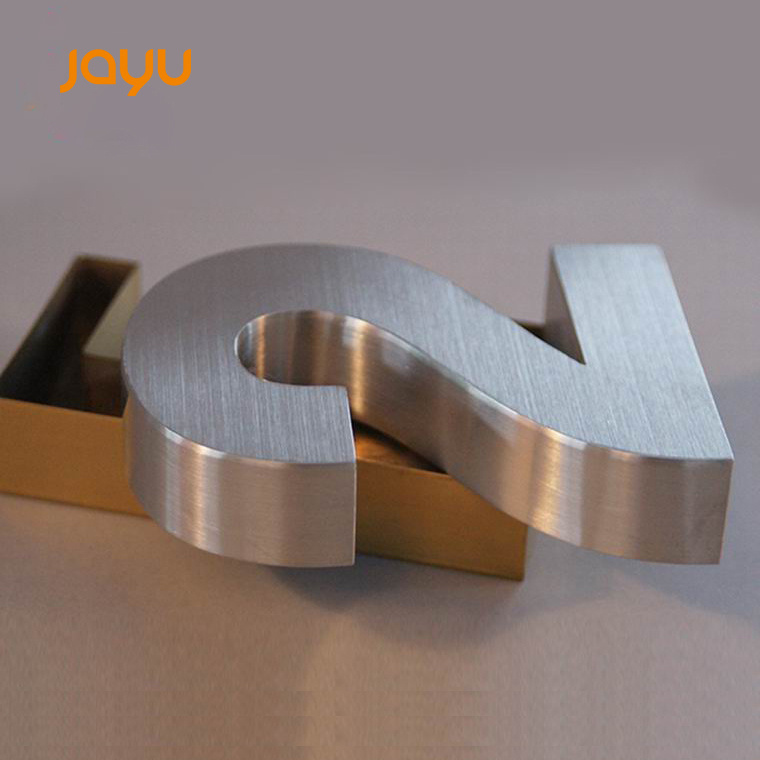 3D Metal Factory Custom Number Letter Sign Pin Mount Stainless Steel House Number