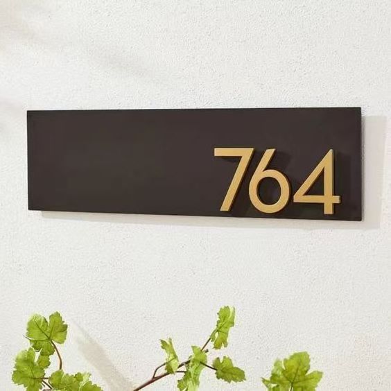 Customized house number and 3d stainless steel metal letters sign Led Hotel Door plate