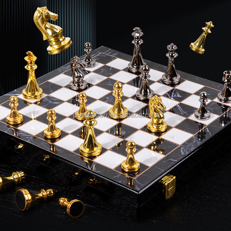 drop shipping Wholesale high-quality luxury metal chess pieces party play chess games metal chess set