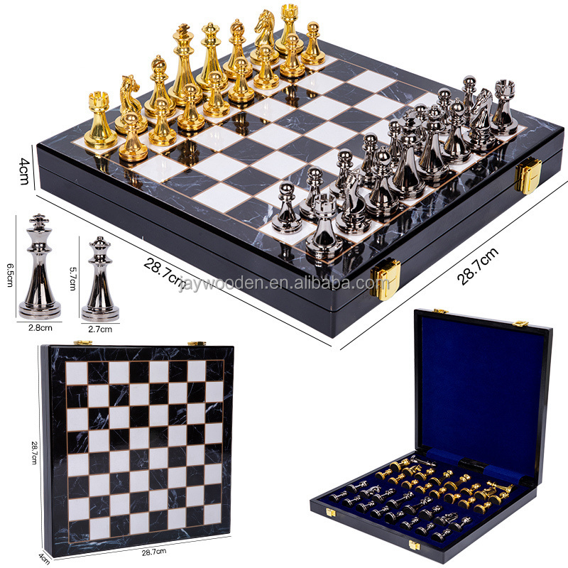 drop shipping high-quality luxury metal chess pieces party play custom dice set board games metal chess set