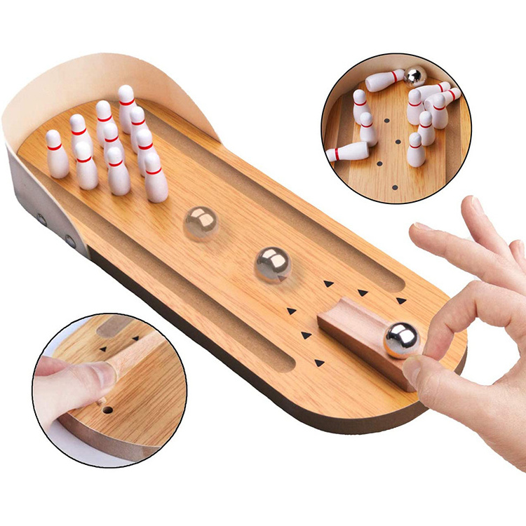 free sample board game parts mini bowling table game set association games on a wooden board dropshipping for adults