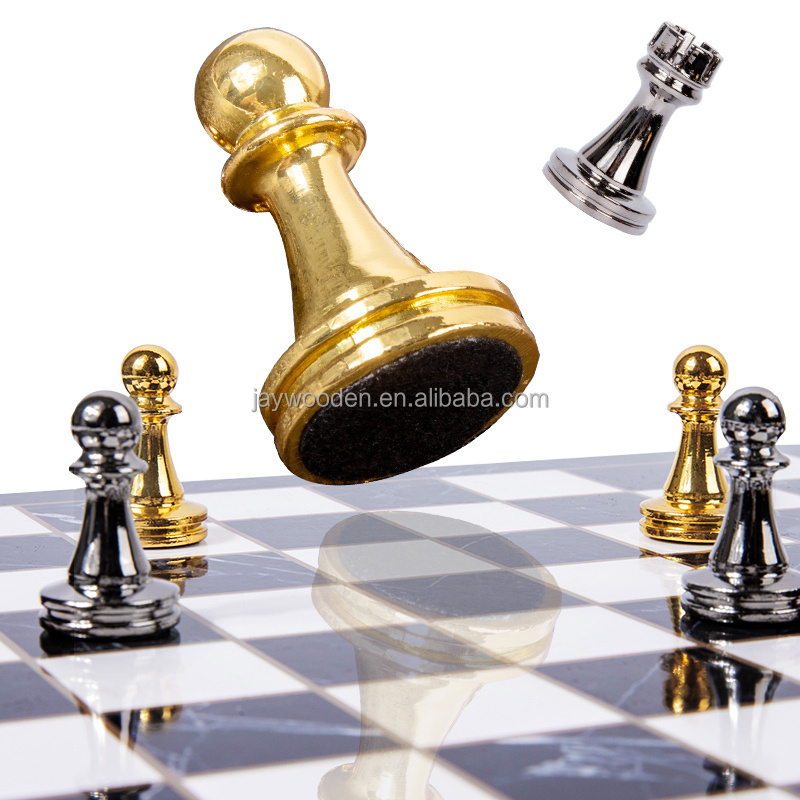 drop shipping high-quality luxury metal chess pieces party play custom dice set board games metal chess set