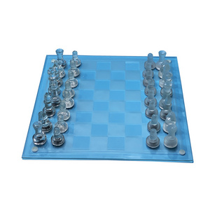 luxury taunton high quality small crystal  Glass chess pocket travel smallest pieces set for family