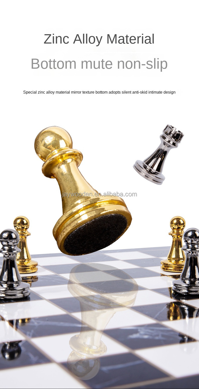 drop shipping Wholesale high-quality luxury metal chess pieces party play chess games metal chess set