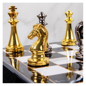 drop shipping high-quality luxury metal chess pieces party play custom dice set board games metal chess set