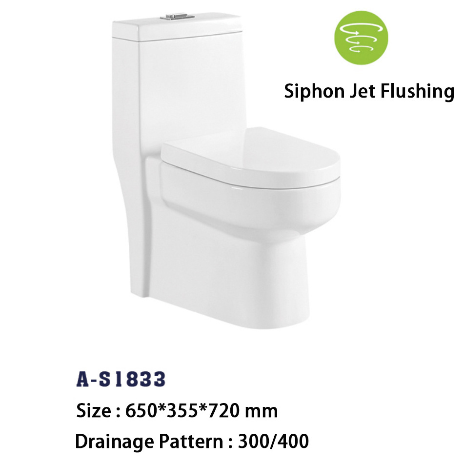 Sanitary ware high quality washroom toilet bowl ceramic siphon jet flushing s-trap one piece dual flush western toilet