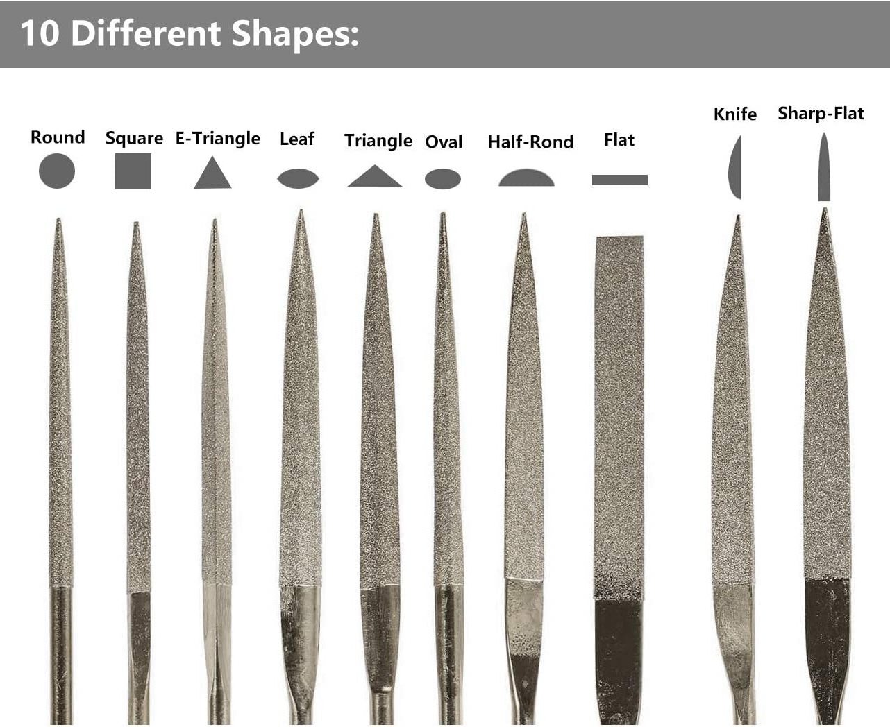 Factory Direct Supply Industrial Tool Set Steel File Of Various Shapes Electroplated Diamond Bent Steel Files