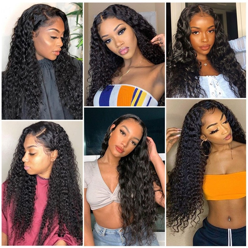 Afro Kinky Curl Long piano Color Human Hair Lace Front Wigs Remy Afro Human Hair 4C hair Glueless Lace Front Wig For Black Women