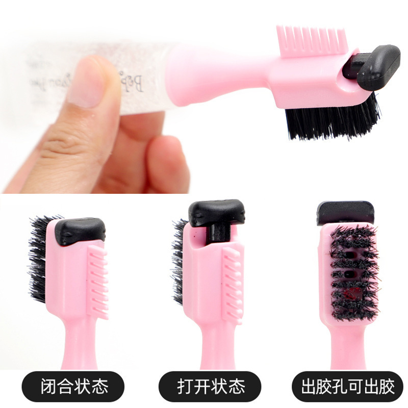 Brush Refillable Baby Hair Brush Kit Perfect 2 in 1 Waterproof Edge Brush with Gel Dispenser for Baby Hair for Travel Party Work