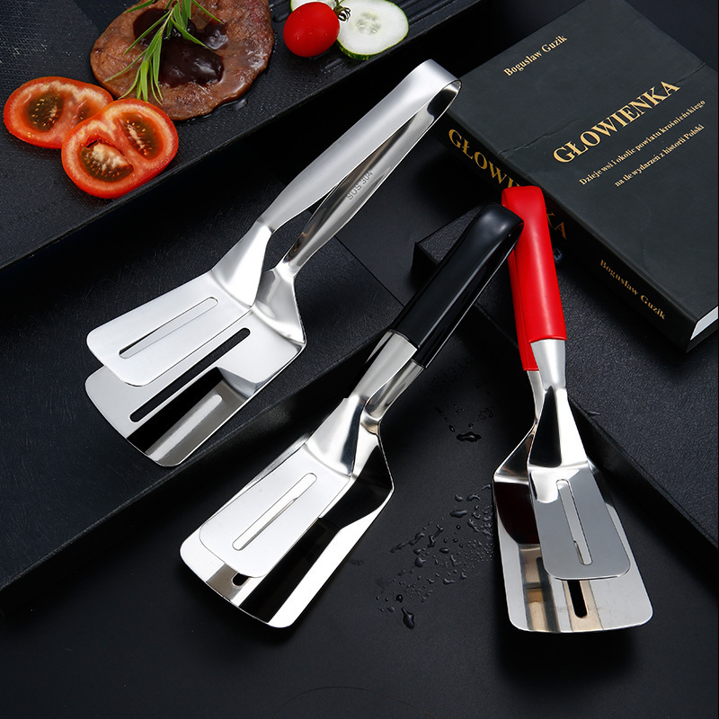 Multifunctional High Grade Stainless Steel Barbecue Clip Fried Shovel BBQ Tong Bread steak Meat Vegetable Clamp Cooking Tool