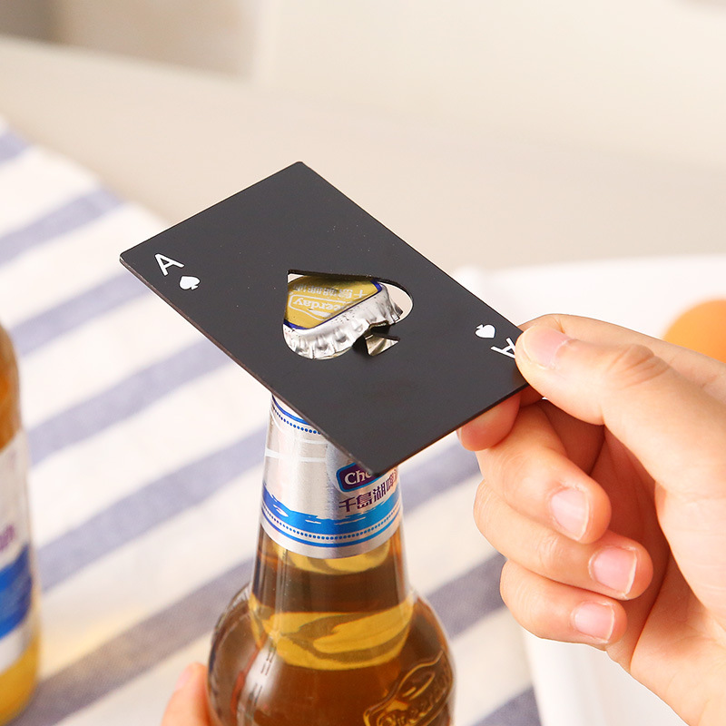 Hot Sale stainless steel flat beer can opener credit card  mobile wallet size custom blanks bottle opener