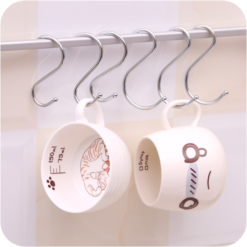 Utility Hooks 8 Heavy Duty small S hooks for Hanging Pots and Pans