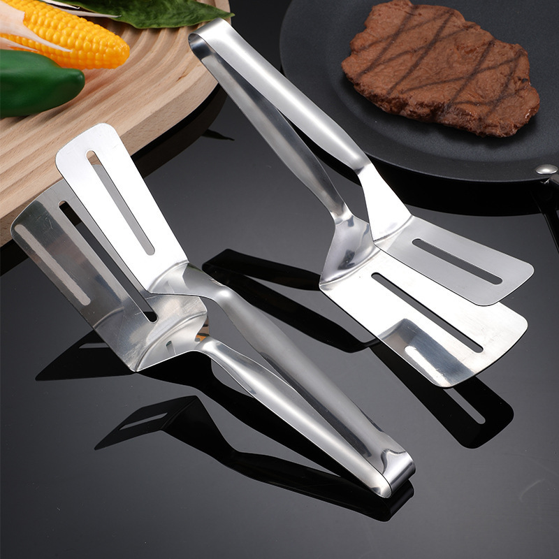 Multifunctional High Grade Stainless Steel Barbecue Clip Fried Shovel BBQ Tong Bread steak Meat Vegetable Clamp Cooking Tool