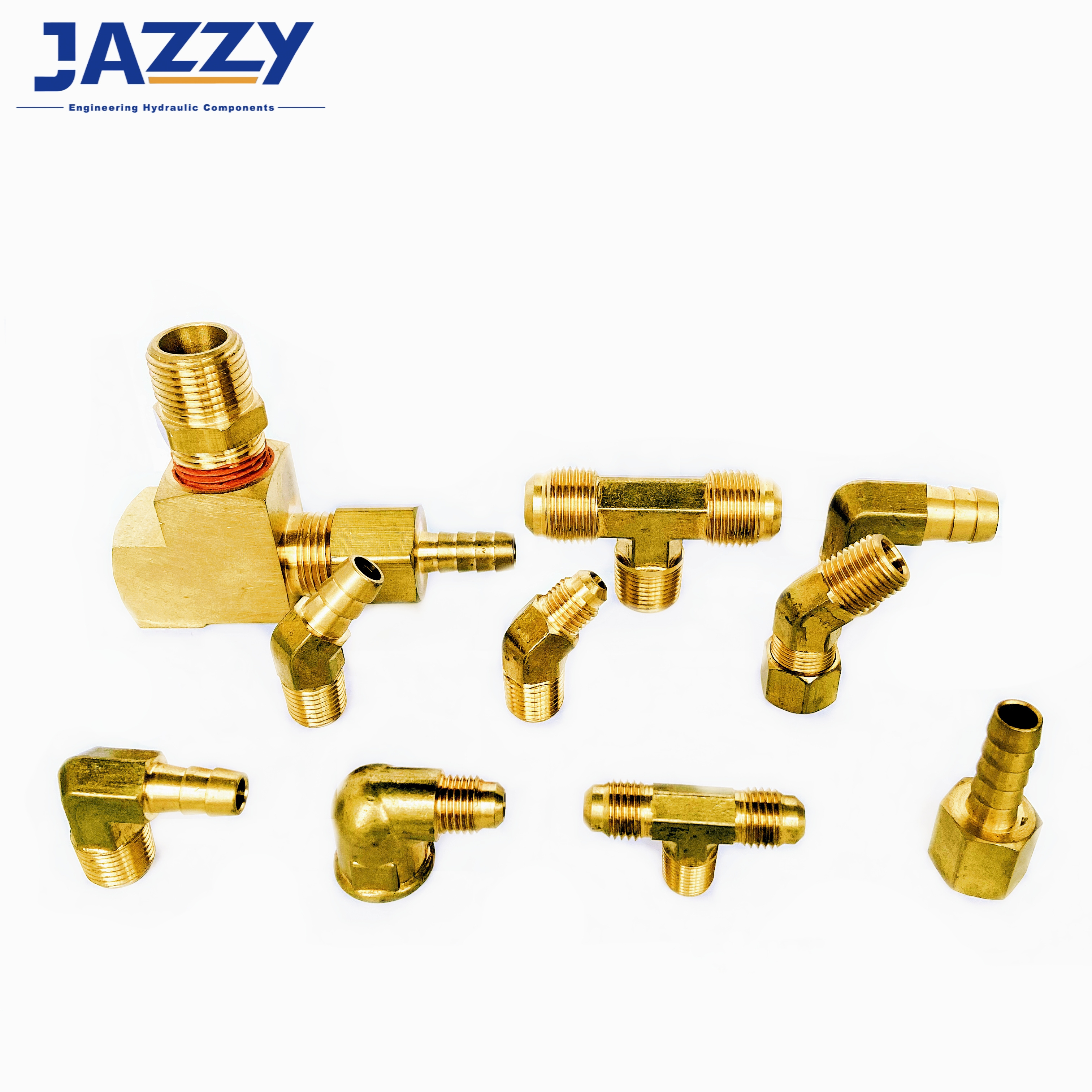 JAZZY Hose Barb Brass fitting plumbing Forged compression Fitting hydraulic hose Water Brake Pipe Plumbing Brass fitting