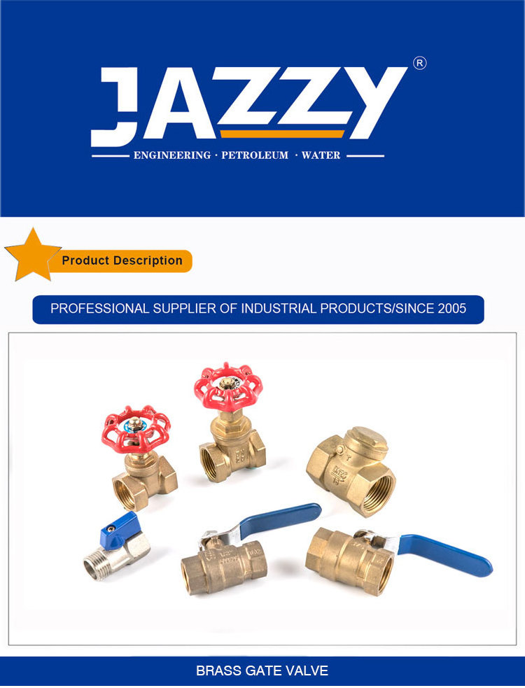 JAZZY high quality 2-way 3-way JZ-0121 Brass Check valve / Gate / ball PN16 to PN25 1/4 to 4 brass globe valve Brass valve