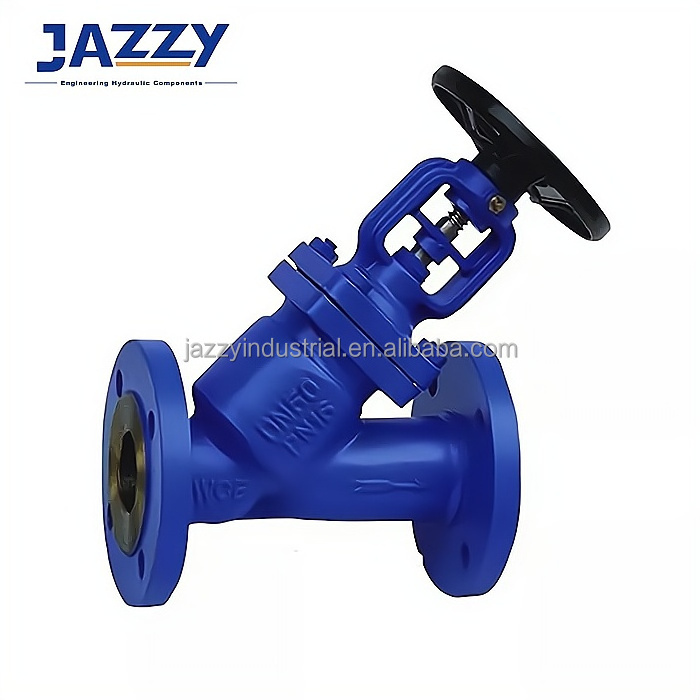 JAZZY DIN Non-Rising Stem Bellows Globe Valve Y-Type DIN Angle Pneumatic Diaphragm Adjusting Valve Bellows seal Globe Valve