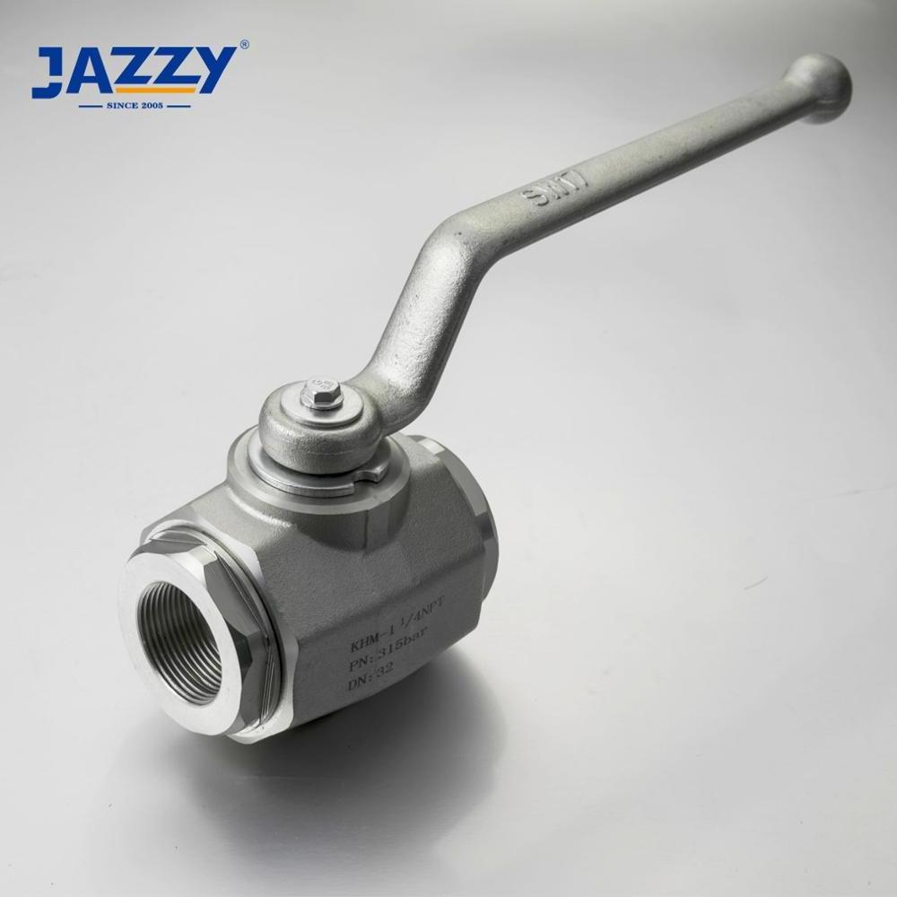 JAZZY KHB/KHM/KHP/KHB3K Hydraulic High Pressure Ball Valve NPT/ SAE/BSP/BSPT/Metric Hydraulic Ball Valve carbon steel stainless